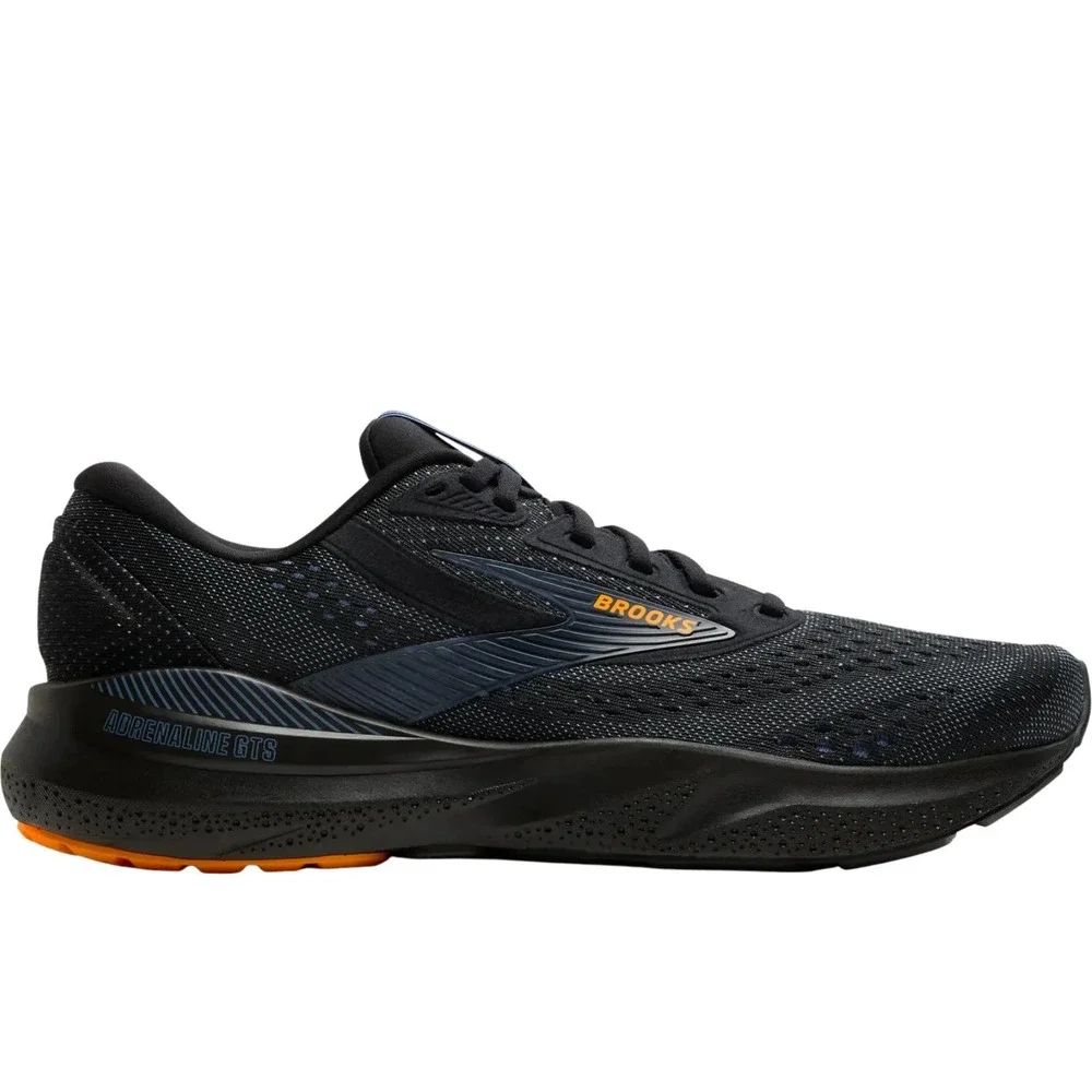 Brooks Adrenaline GTS 24 Mens Size 10.5 Running Shoes Black/Orange WORN TWICE